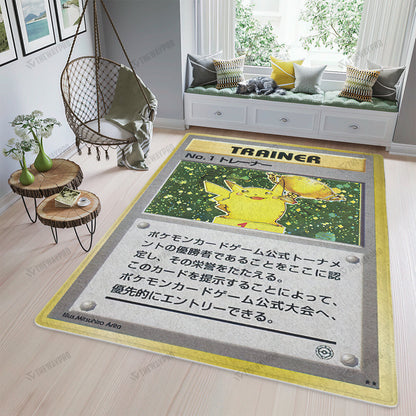 Anime Pkm Pikachu Trophy Card Custom Rug / Small/(36X60) Bl0404228