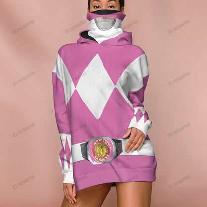 Movie Mighty Morphin Pink Power Rangers Cosplay Custom Snood Hoodie