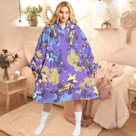 Anime Pkm Toxtricity Custom Fleece Blanket Hoodie Adult / Free Size