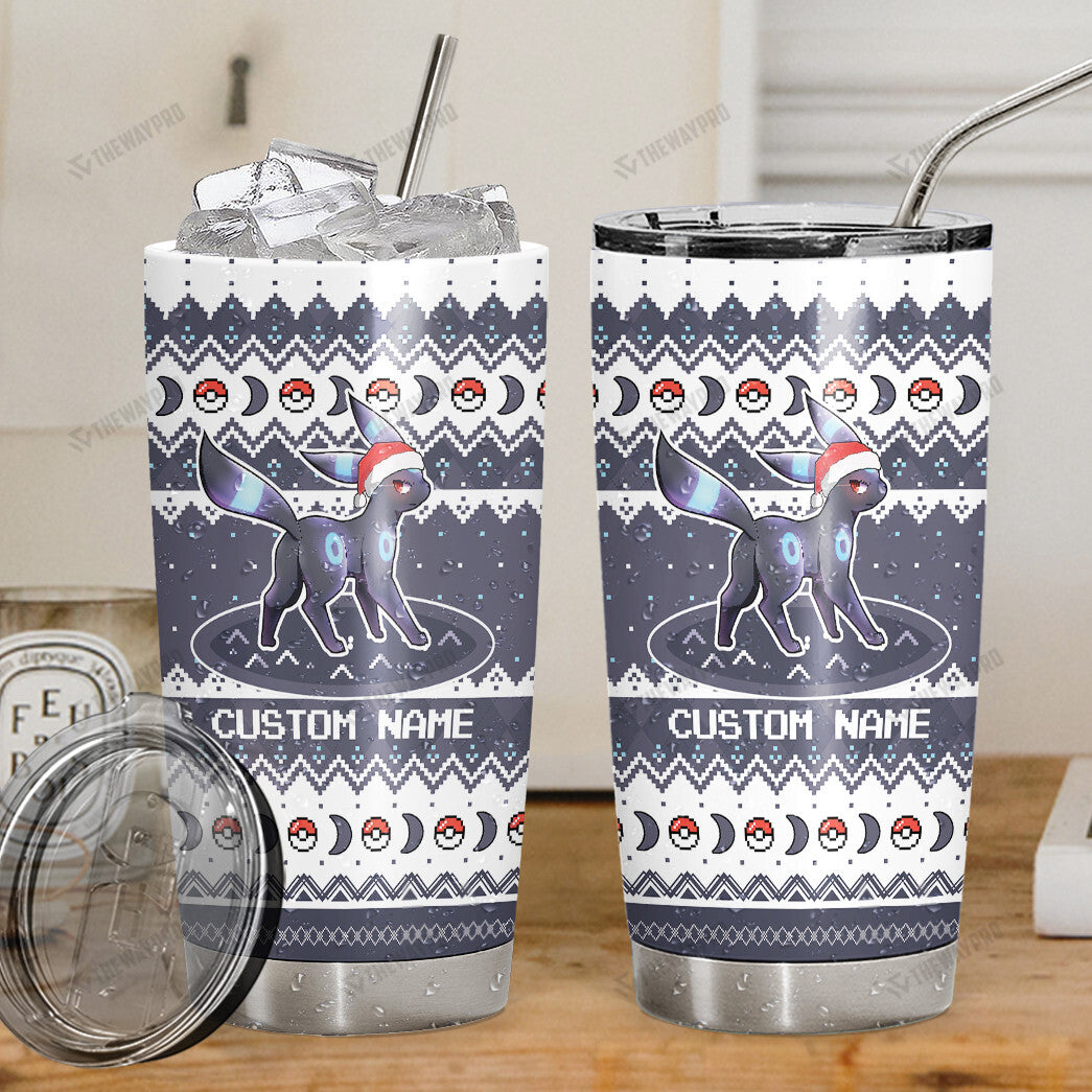 Umbreon Custom Name Christmas Tumbler