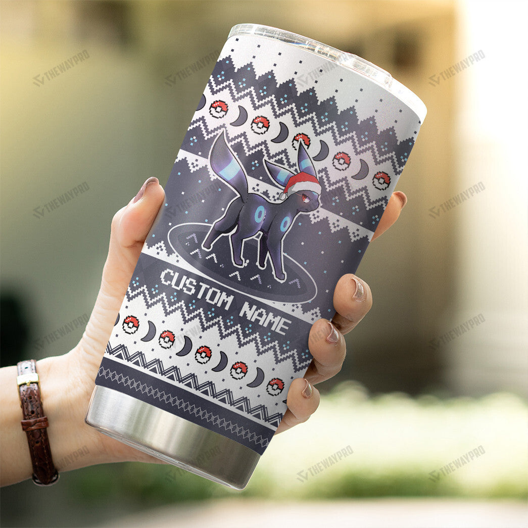 Umbreon Custom Name Christmas Tumbler