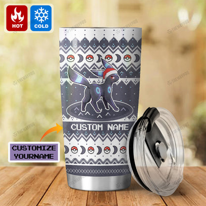 Umbreon Custom Name Christmas Tumbler