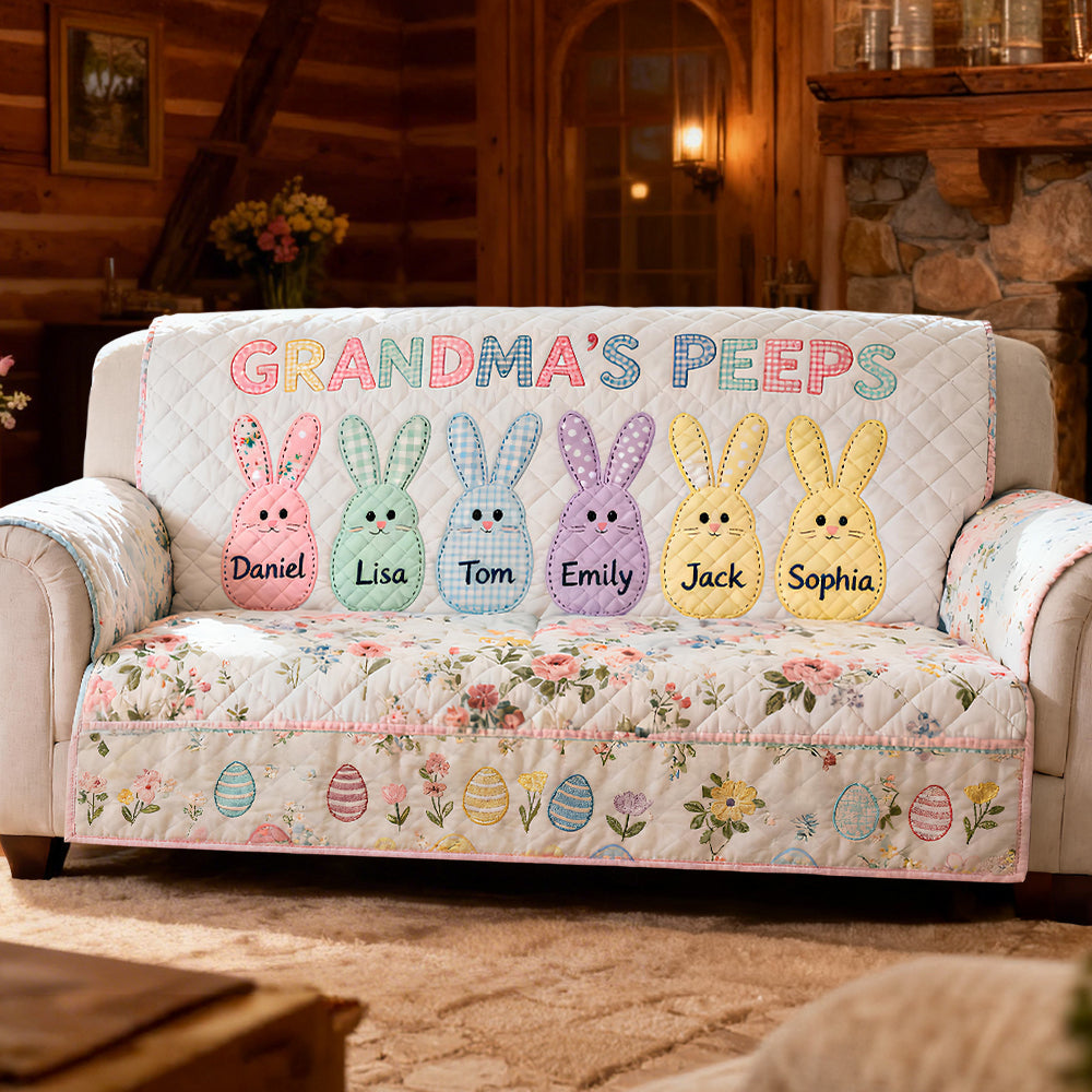 Happy Bunny Kids Quilted Sofa Cover - Personalized Easter Day Gifts 04HUDT110226