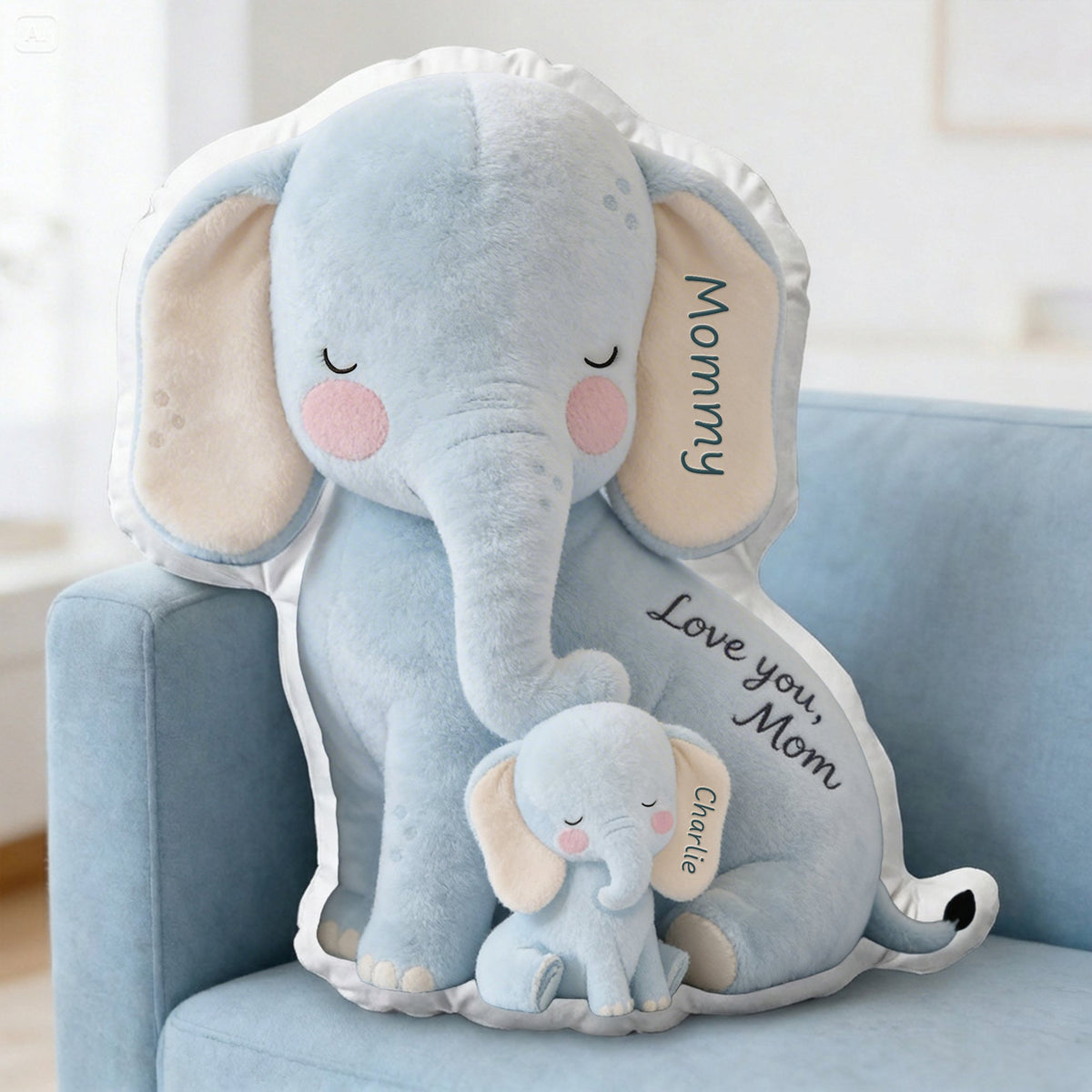 Snuggle Elephant Mom Custom Shape Pillow - Personalized Gifts For Mom 04qhlu240226