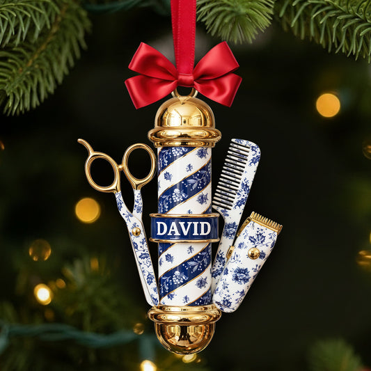 Barber's Essentials Ornament - Personalized Gifts For Barber 01PGLU111025