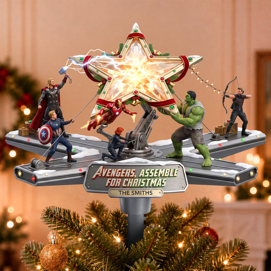 Action Squad Acrylic Christmas Tree Topper - Personalized Gifts For Family 05hadh250826
