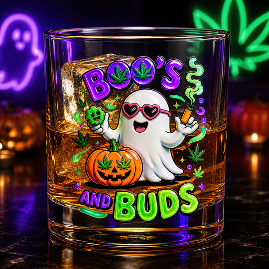 Stoner Boo Round Glass - Personalized Halloween Gifts 04TODT170826
