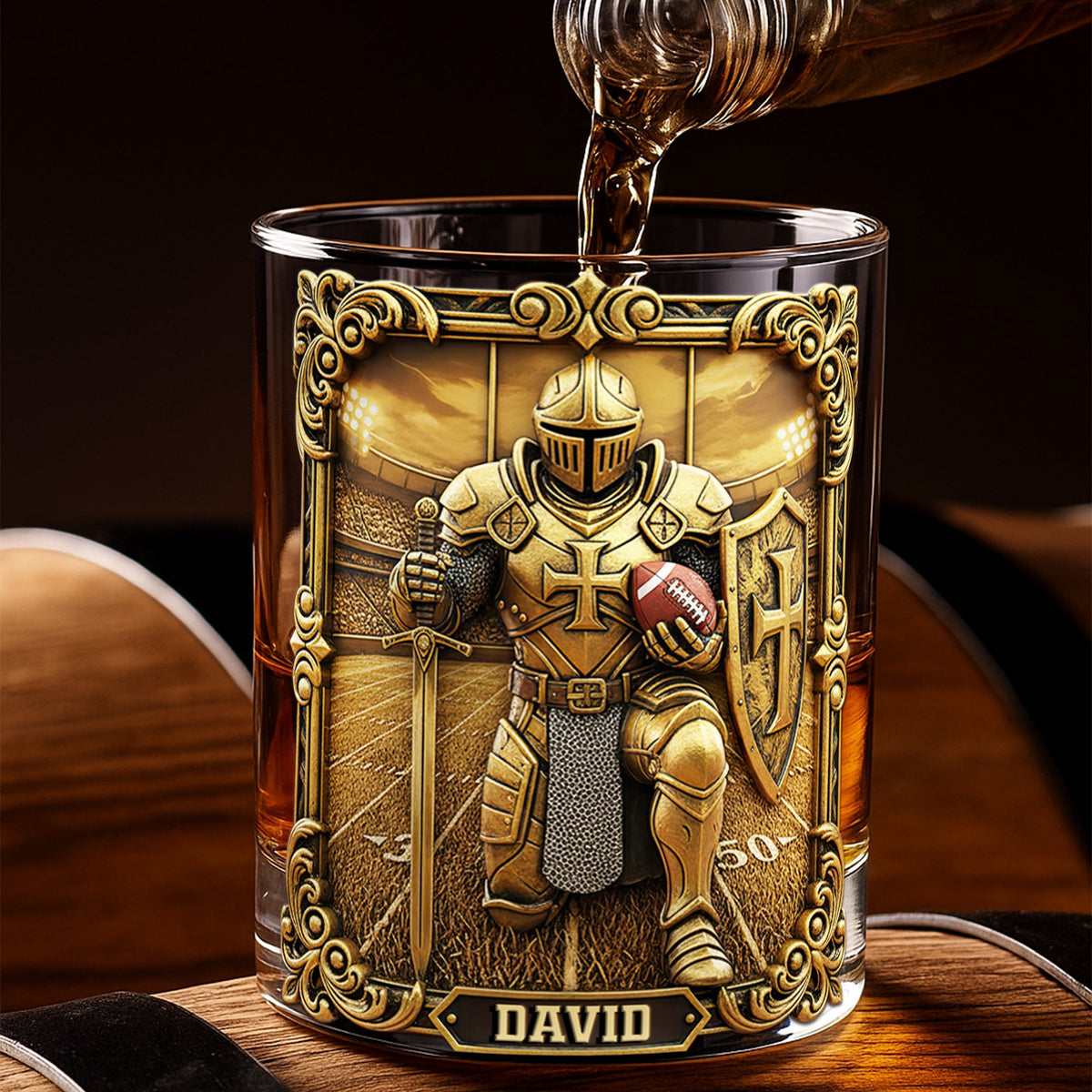 Kneeling Knight Sports Drinking Glass - Personalized Gifts For Christian 06HULU031025