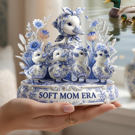Toile De Jouy Duck Mom Acrylic Plaque - Personalized Gifts For Mother's Day Plaque 04PADT270426