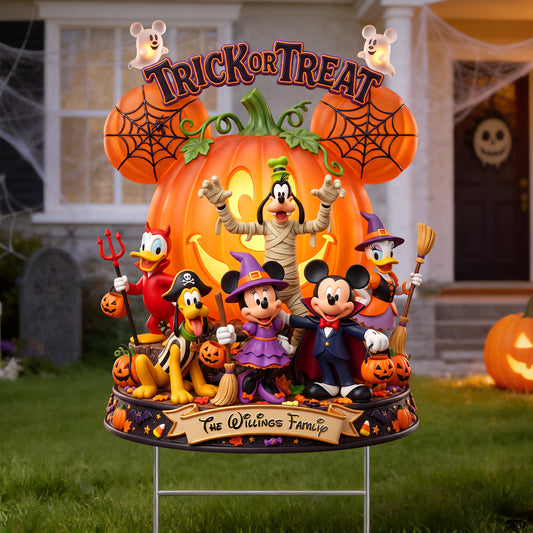 Trick Or Treat Spooky Yard Sign - Personalized Halloween Gifts For Family 06padh100826