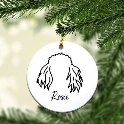Personalized Dog Ear Custom Ceramic Ornament