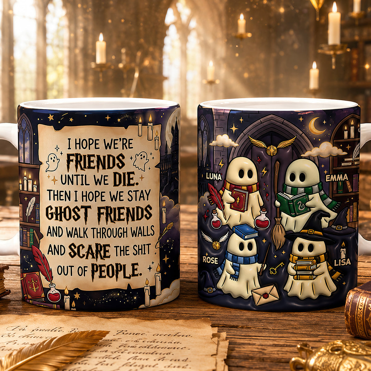 Ghost Friends Coffee Mug - Personalized Gifts For Besties 06nadt300726