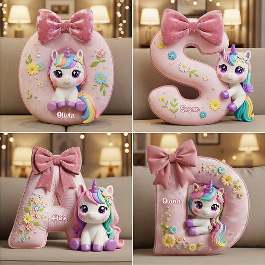 Unicorn Custom Shape Pillow Personalized Gifts For Kid 05PGDT171125