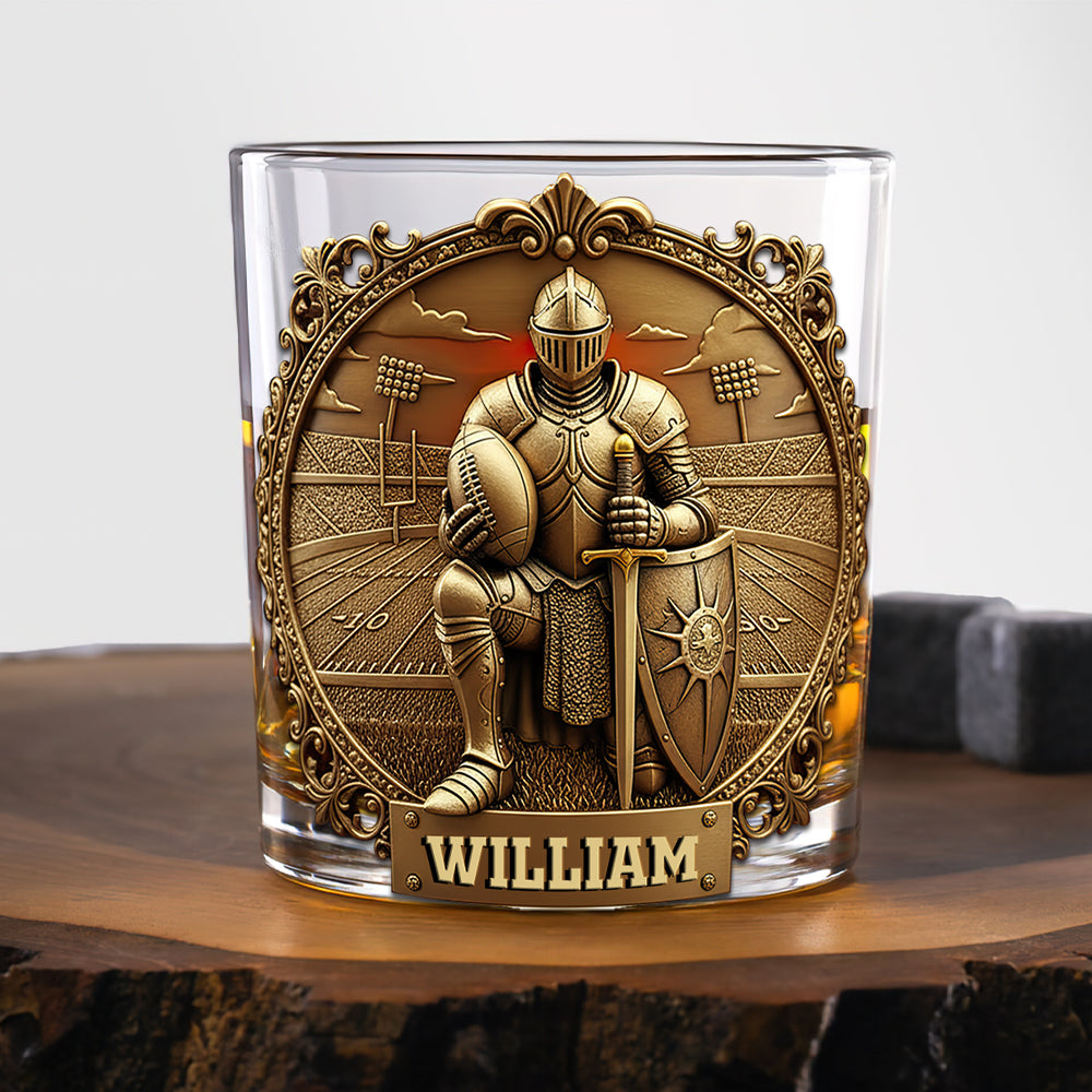 Kneeling Knight Sports Drinking Glass - Personalized Gifts For Christian 06HULU031025
