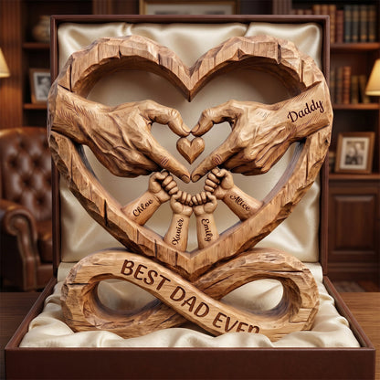 Dad Fist Bump Heart Plaque, Personalized Gifts For Dads 02QHDH140526