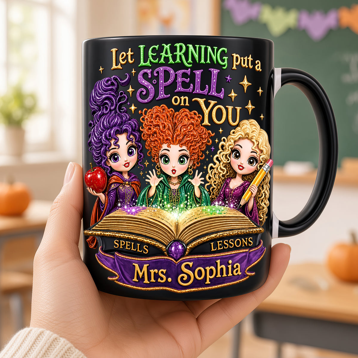 Spooky Witch Spell Accent Mug - Personalized Halloween Gifts 04hudt270826