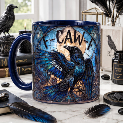 Attitude Raven Accent Mug, Personalized Gifts For Gothic Occult Lovers 03qhlu010826
