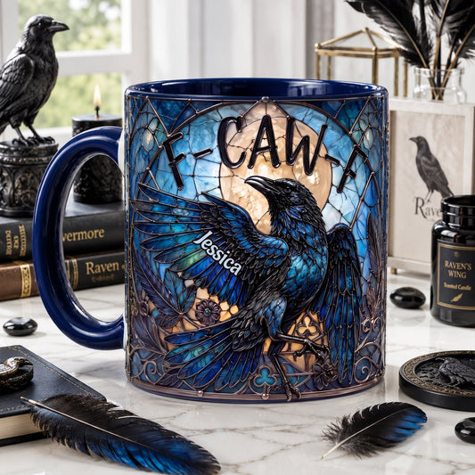 Attitude Raven Accent Mug, Personalized Gifts For Gothic Occult Lovers 03qhlu010826