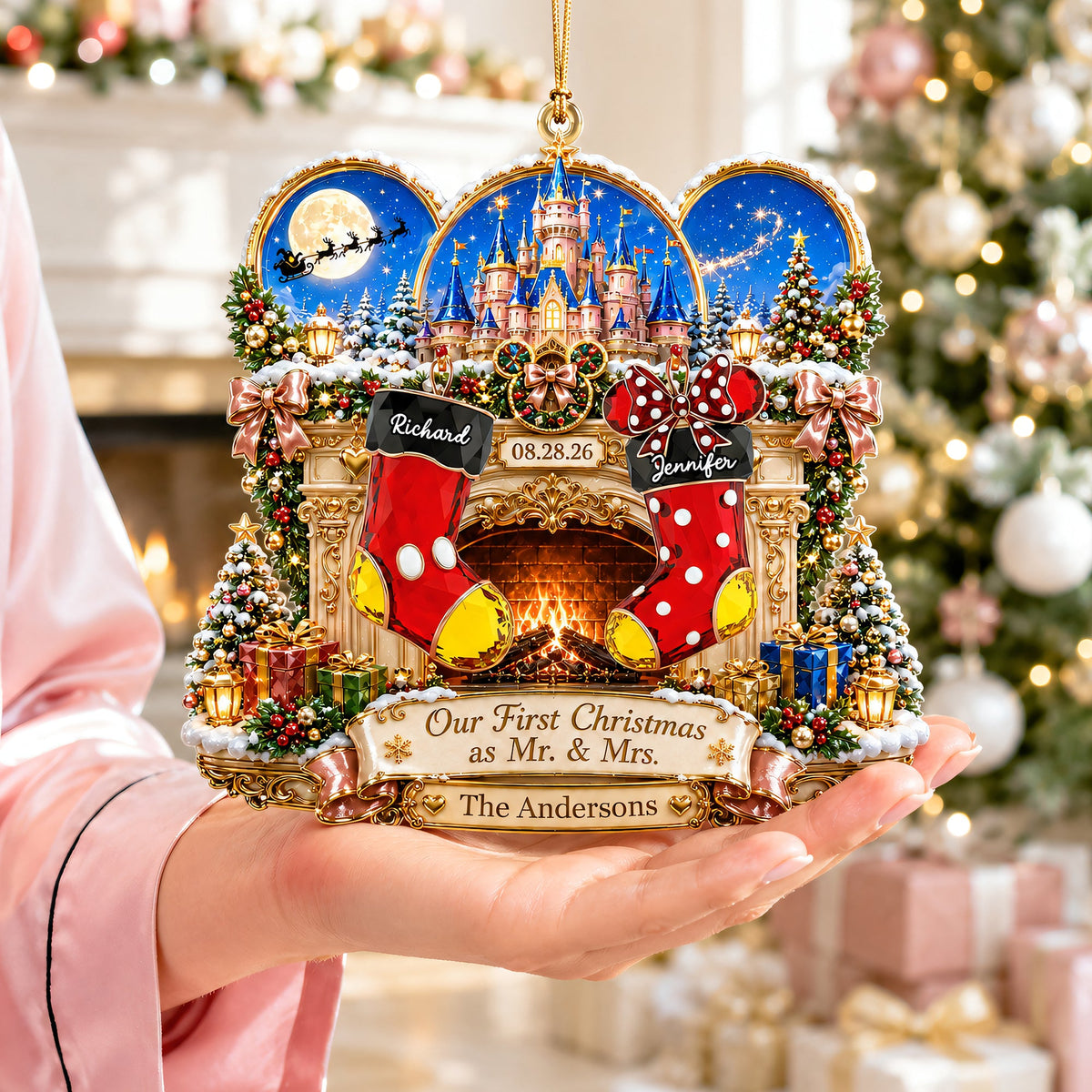 Newly Married Couple Christmas Ornament - Personalized  Gifts For Couple 03naqn030926