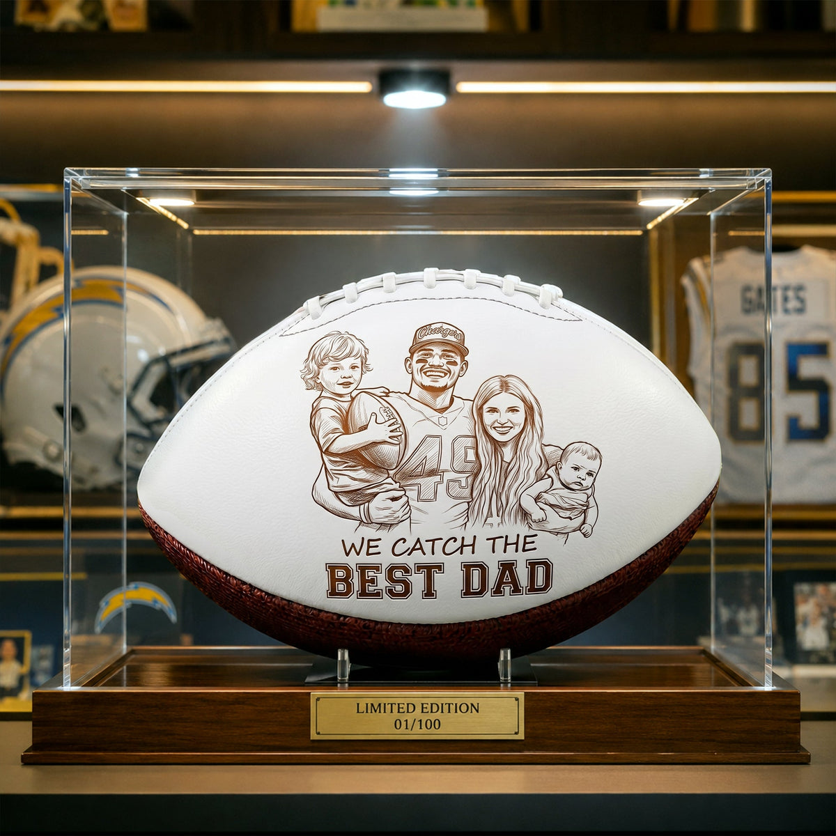 Catch The Best Dad Football Ball - Custom Photo Gifts For Dad 02QHLU290526
