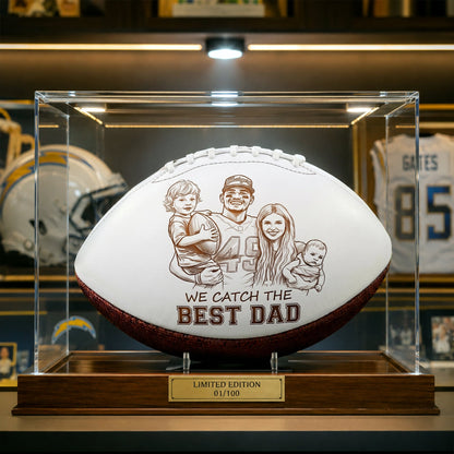 Catch The Best Dad Football Ball - Custom Photo Gifts For Dad 02QHLU290526