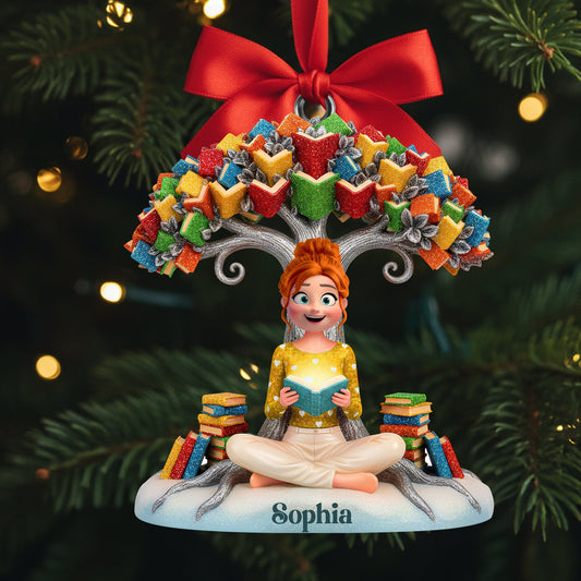 Book Tree Christmas Ornament Personalized Gifts For Book Lovers 01NALU061025