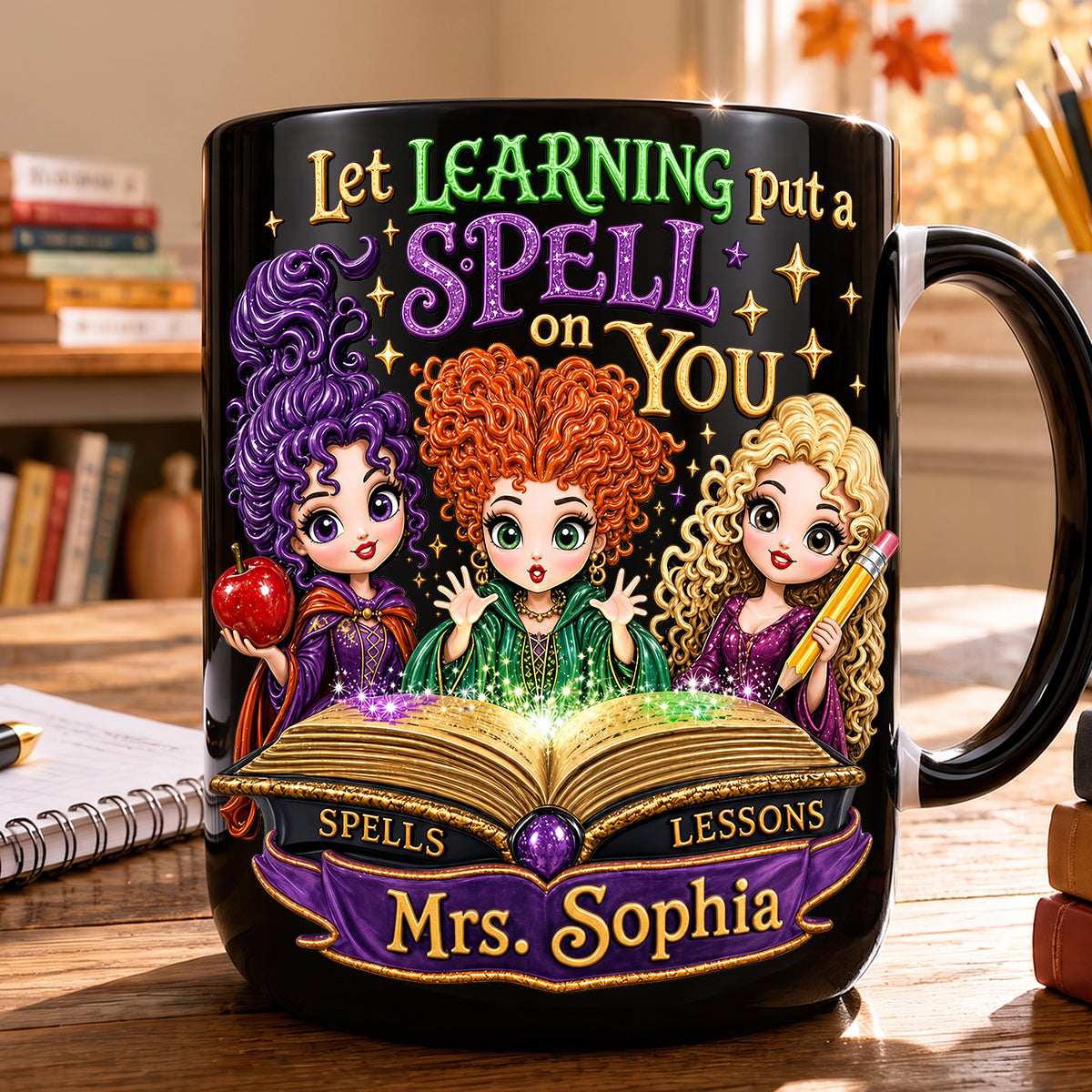 Spooky Witch Spell Accent Mug - Personalized Halloween Gifts 04hudt270826