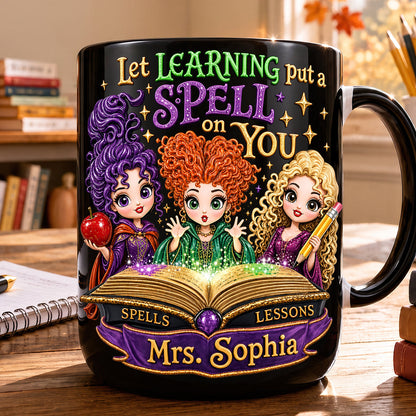 Spooky Witch Spell Accent Mug - Personalized Halloween Gifts 04hudt270826