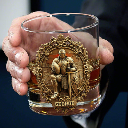 Kneeling Knight Sports Drinking Glass - Personalized Gifts For Christian 06HULU031025