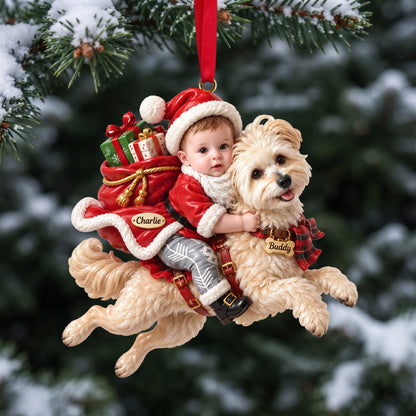 Custom Photo Joyful Santa With Dogs, Personalized Gifts For Dog Lovers 01qhlu080926