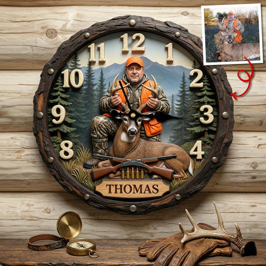Best Hunting Acrylic Wall Clock Personalized Gifts For Hunters 01HUTN250326