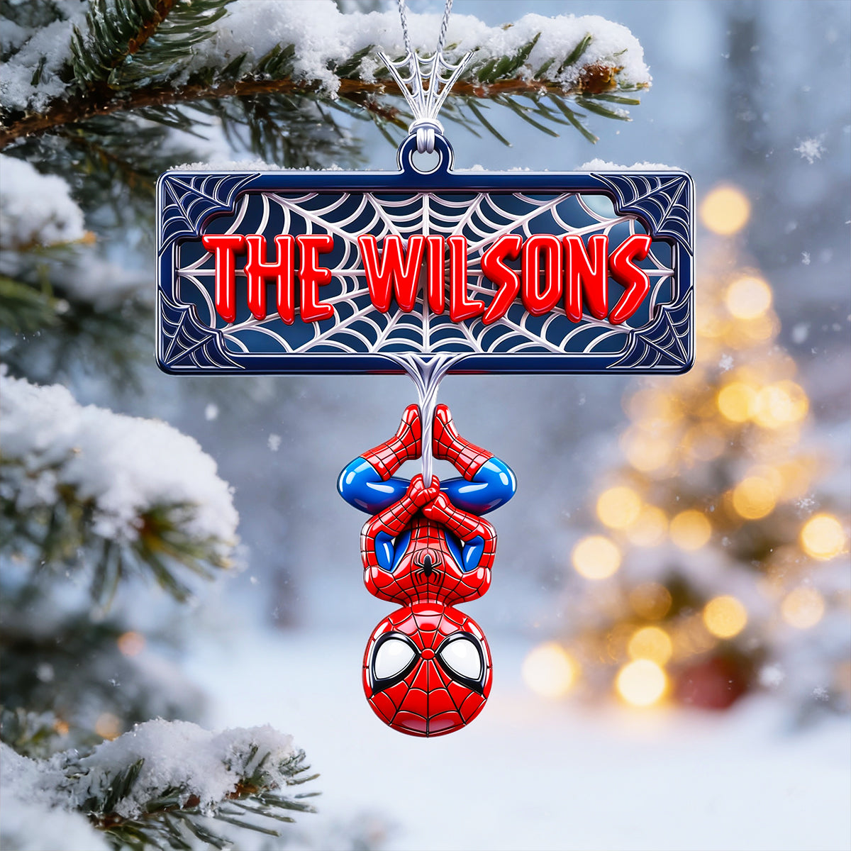 Web-Slinging Warrior Acrylic Ornament - Personalized Christmas Gifts 03nadt200826