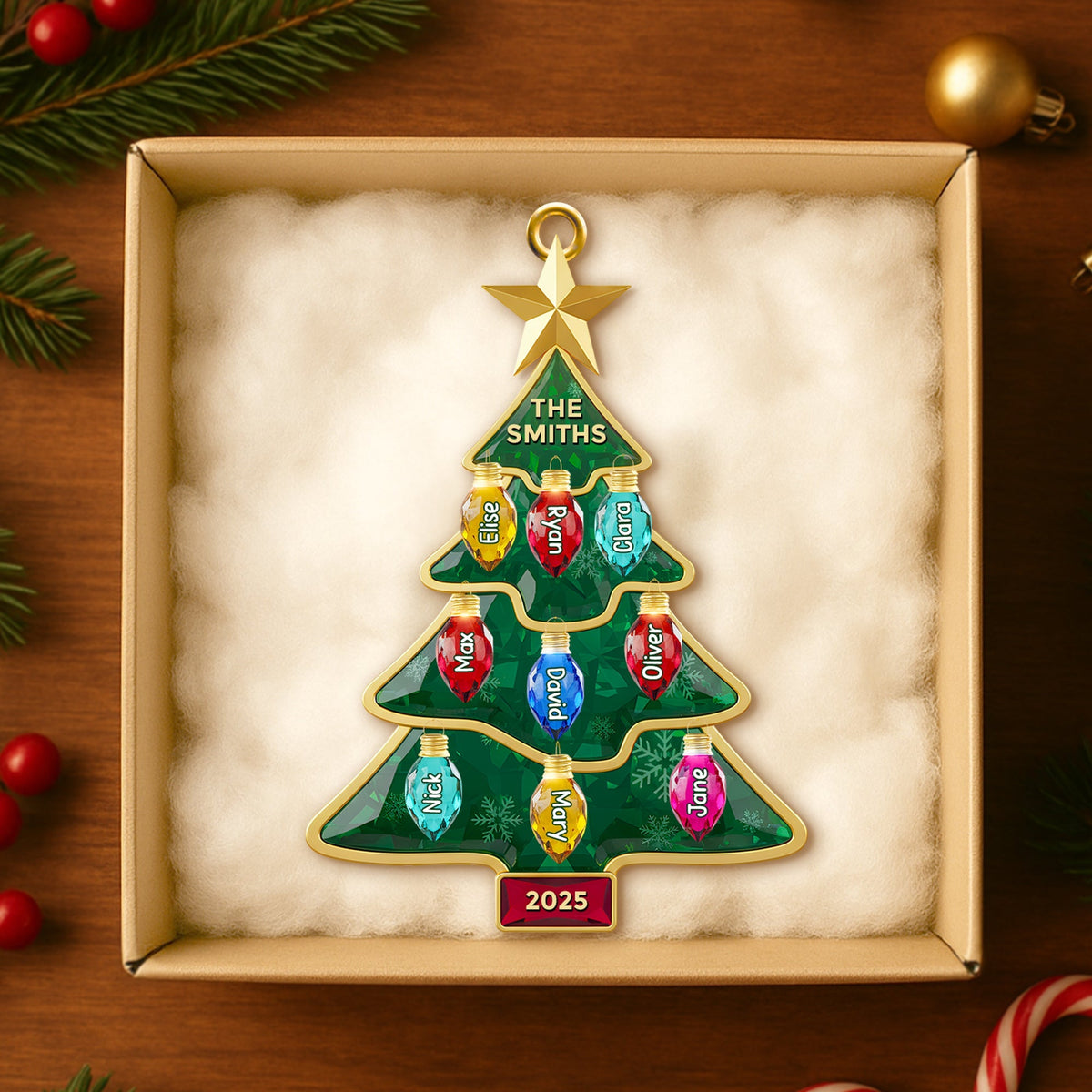 Family Light-Up Christmas Tree Ornament Personalized Gifts For Family 01NADT161025