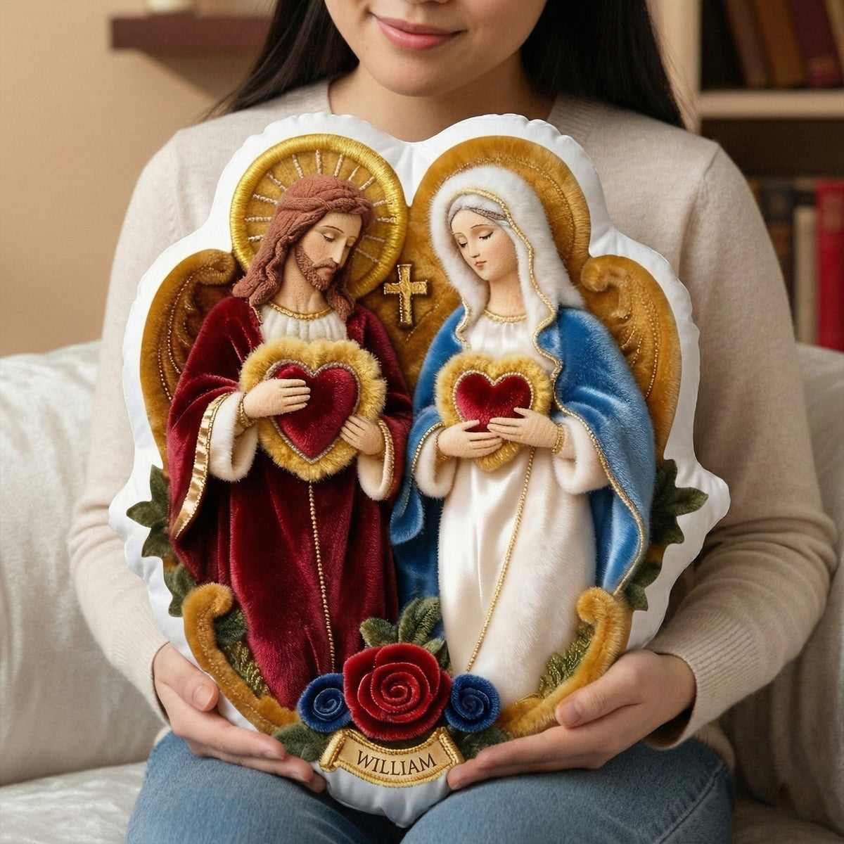 Sacred Hearts Christian Pillow - Personalized Gifts For Christian Family 02TGLU191225