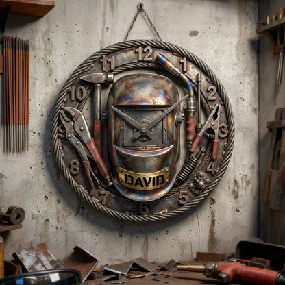 Welder Wall Clock - Personalized Gifts For Welder 1 Layer Acrylic Hanging Wall Clock 02KILU140126