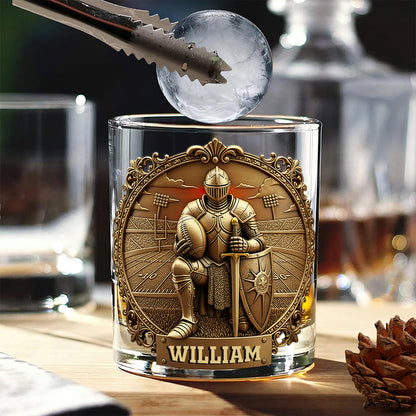 Kneeling Knight Sports Drinking Glass - Personalized Gifts For Christian 06HULU031025