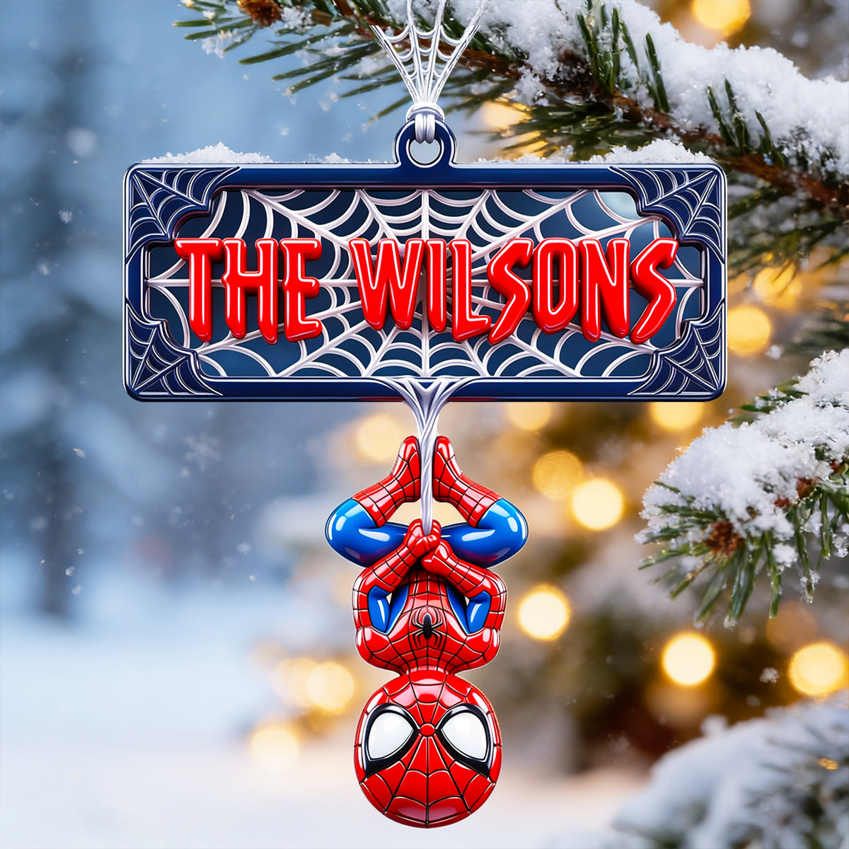 Web-Slinging Warrior Acrylic Ornament - Personalized Christmas Gifts 03nadt200826