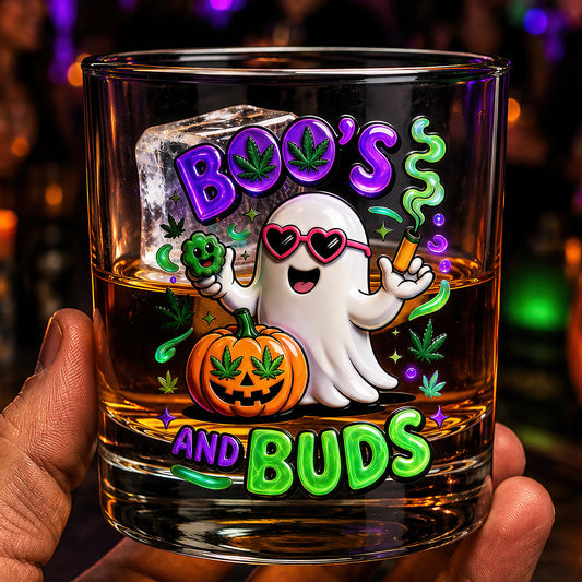 Stoner Boo Round Glass - Personalized Halloween Gifts 04TODT170826