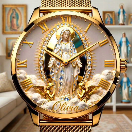 Virgin Mary Mesh Strap Quartz Watch – Personalized Gifts For Christian 04tgqn090126