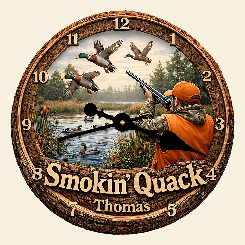 Duck Hunting Wall Clock Personalized Gifts For Hunters 01HUDT231225