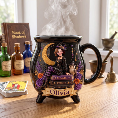 Witch Ceramic Cauldron Mug - Personalized Gifts 02totn180826