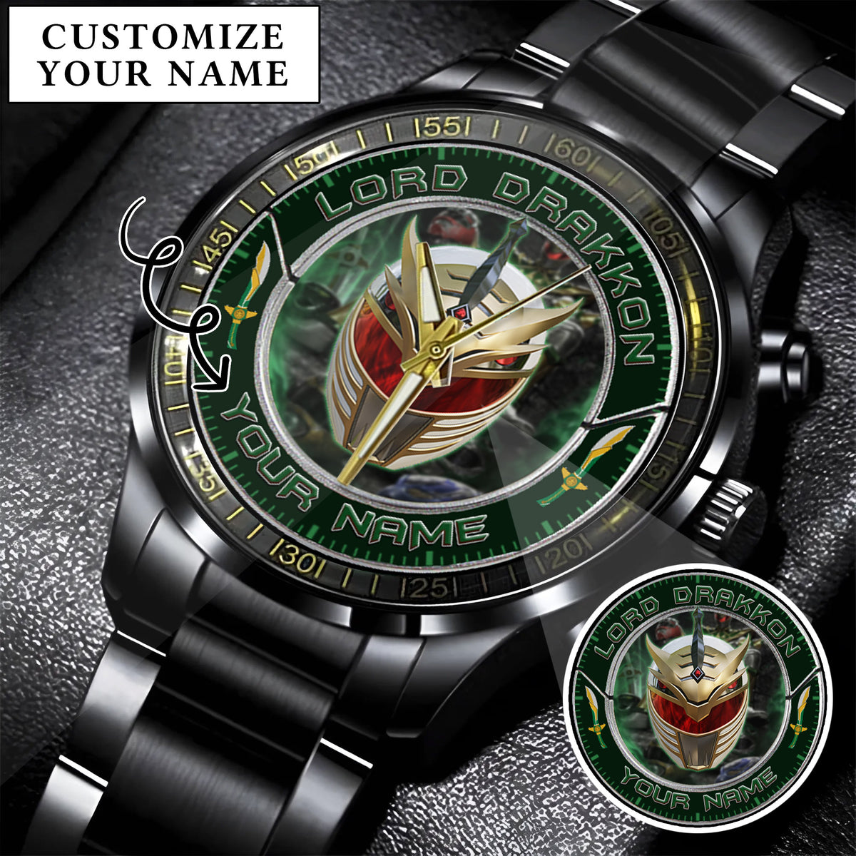 Power Rangers Lord Drakkon Helmet Custom Name Watch