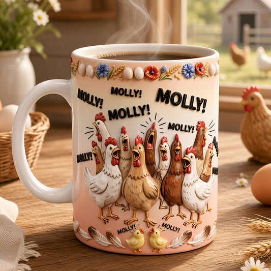 Chickens Screaming Out Your Name Coffee Mug, Personalized Gifts For Chicken Lovers 02qhti180826