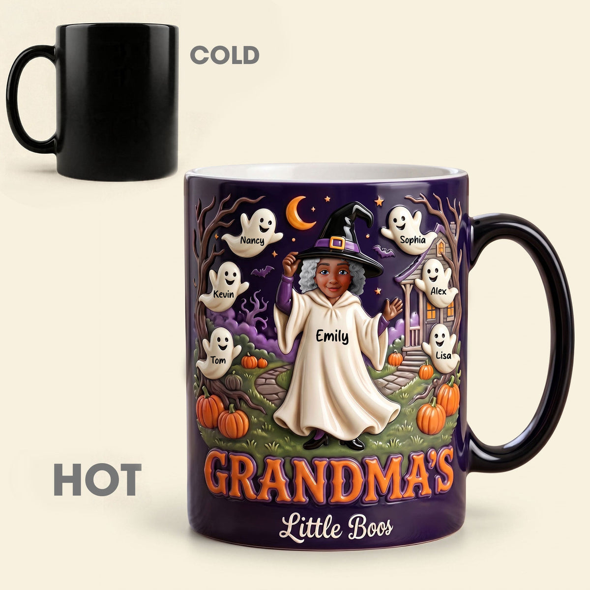 Grandma, Mama's Little Boos Magic Mug - Personalized Gifts For Halloween Magic Mug 05TOTI300726