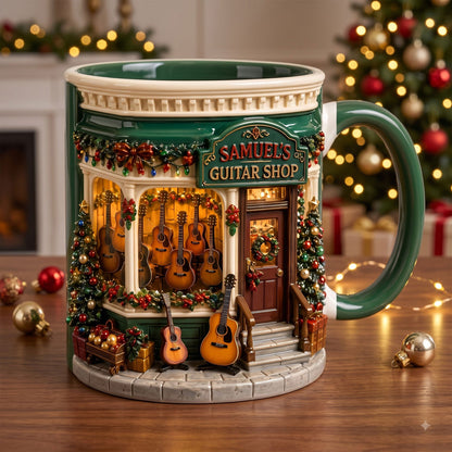 Festive Guitar Shop Accent Mug, Personalized Gifts For Guitar Lovers 05qhti190826