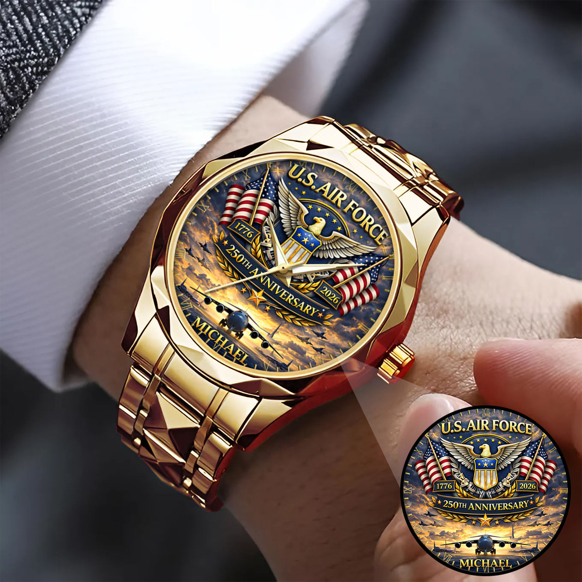USA 250th Anniversary U.S. Air Force - Custom Name Watch