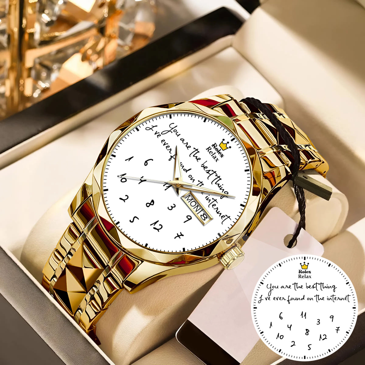 Custom Message Watch for Him – Unique Gift for Boyfriend, Husband, Anniversary & Valentine’s Day