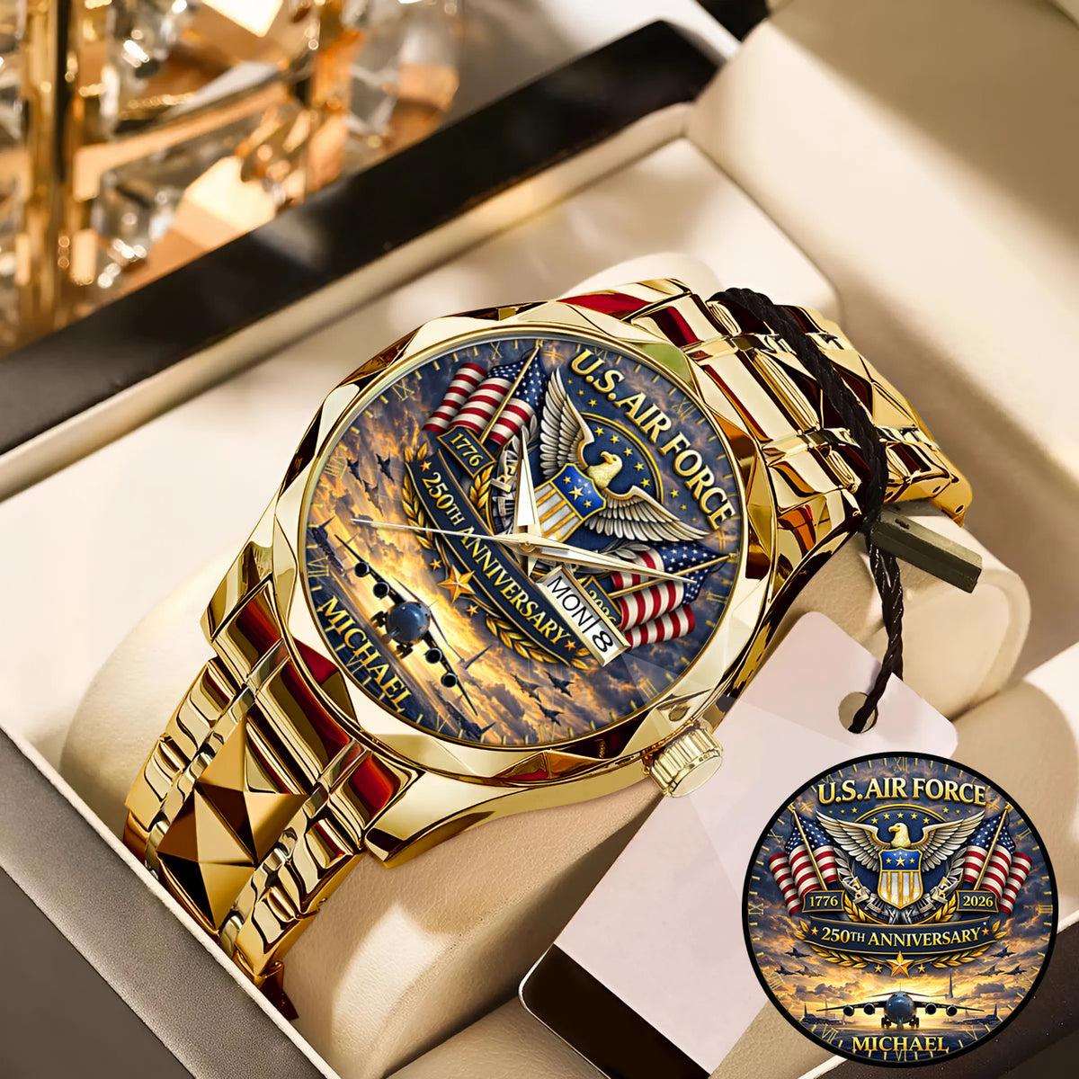 USA 250th Anniversary U.S. Air Force - Custom Name Watch