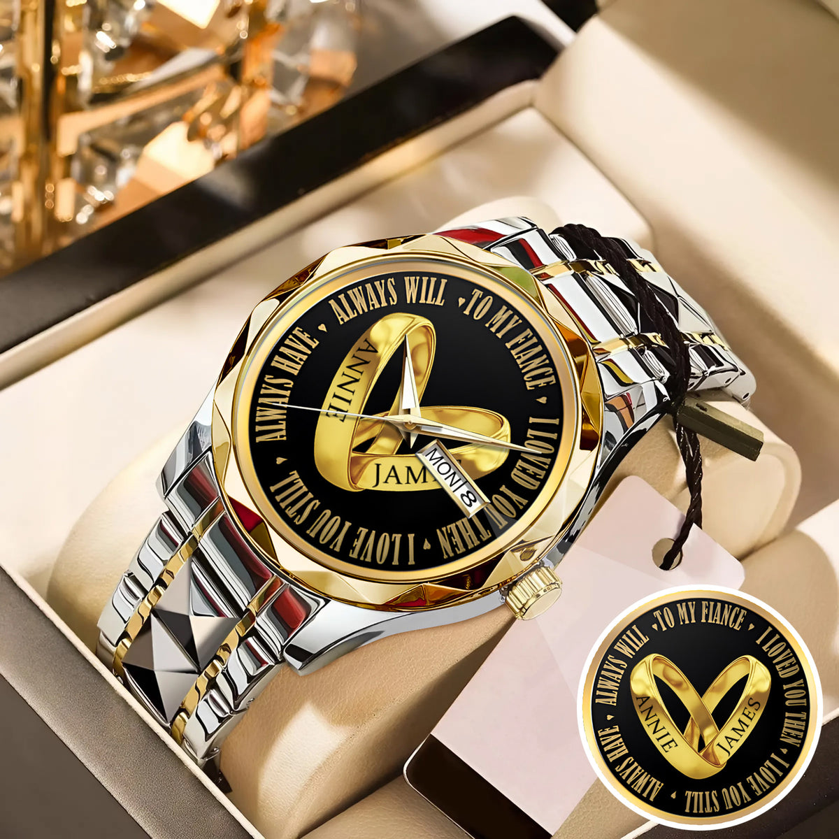 Custom Name Couple Watch – Personalized His & Hers Watch Set – Romantic Gift for Valentine’s Day, Anniversary & Birthday