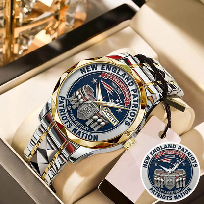 New England Patriots 65th Anniversary Stainless Steel Watch